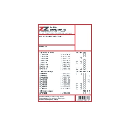 Kennzeichnung und Dokumentation einer Kabelabschottung